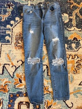 Sneak Peek Blue Distressed Skinny Jeans